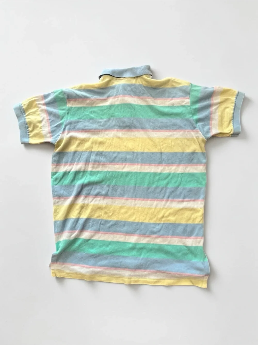 VINTAGE 80’s Colorblock Striped Pastel Polo by Ralph Lauren Made in USA sz M